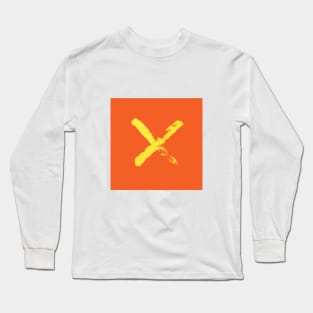 Painted brush stroke, two crossed wide lines. Print. Long Sleeve T-Shirt